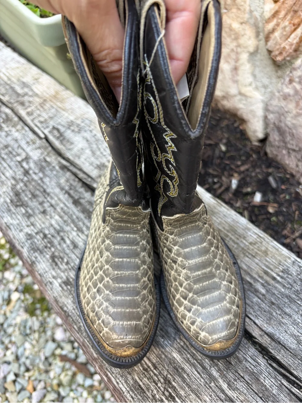 Dingo Brown and Cream Kids Western Cowboy Boots